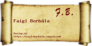 Faigl Borbála névjegykártya